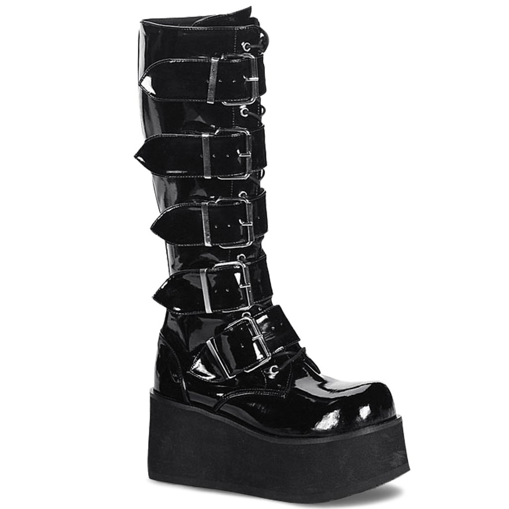 Chaussures Plateforme Demonia Trashville 518 Brevet Homme - Noir 75621-XEBM